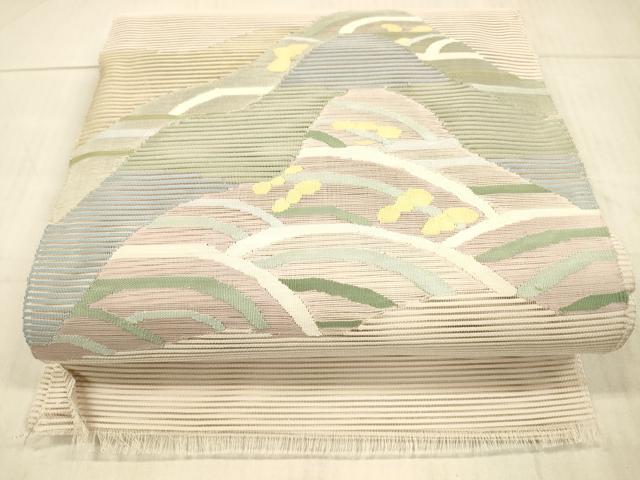 平和屋着物＊夏物　絽綴れ　八寸名古屋帯　抽象文様　逸品　DAAX0258cm