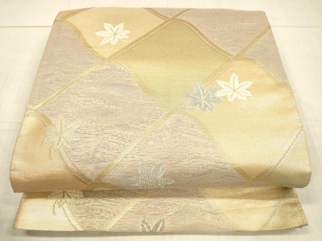 平和屋着物＊夏物　六通柄袋帯　薫風　舞葉文　金銀糸　正絹　逸品　DAAX0261cm