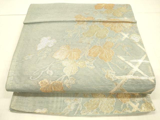 平和屋着物＊夏物　六通柄袋帯　籬蔦の葉文　金糸　正絹　逸品　DAAX0263cm