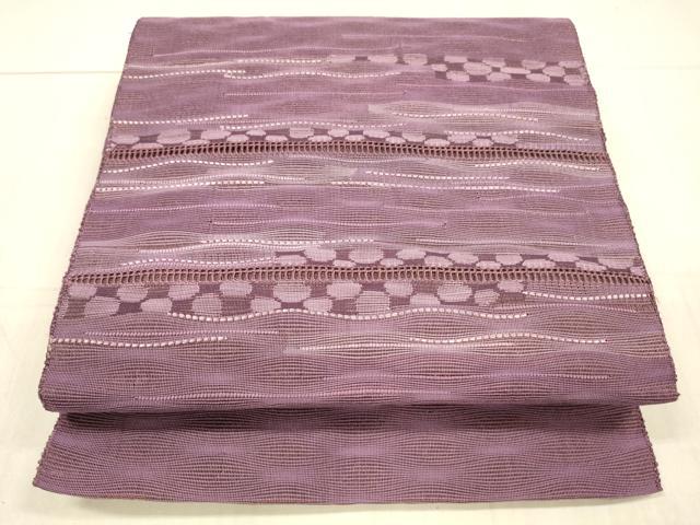 平和屋着物＊夏物　八寸名古屋帯　横段文　正絹　逸品　DAAX0295cm