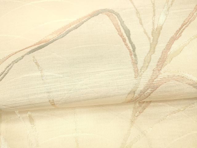 平和屋着物＊夏物 六通柄袋帯 草葉文 金糸 正絹 逸品 DAAX0475cm