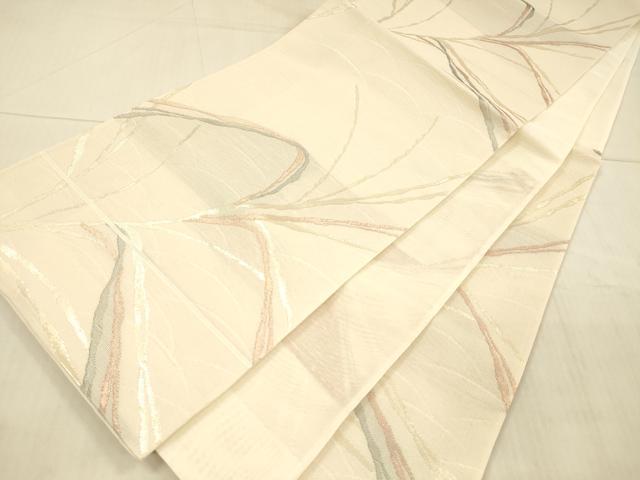 平和屋着物＊夏物　六通柄袋帯　草葉文　金糸　正絹　逸品　DAAX0475cm 平和屋着物＊夏物 六通柄袋帯 草葉文 金糸 正絹 逸品 DAAX0475cm