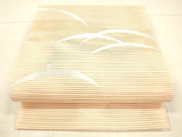 平和屋着物＊夏物　絽綴れ　八寸名古屋帯　芝文　金銀糸　正絹　逸品　DAAX0482cm