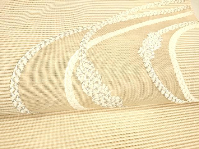 平和屋着物＊夏物 絽綴れ 八寸名古屋帯 結び紐文 銀糸 正絹