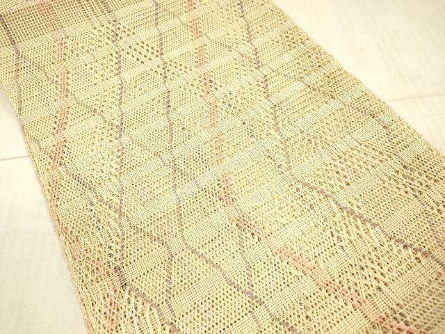 平和屋着物＊夏物 八寸名古屋帯 抽象文様 金糸 正絹 逸品 DAAX0490cm