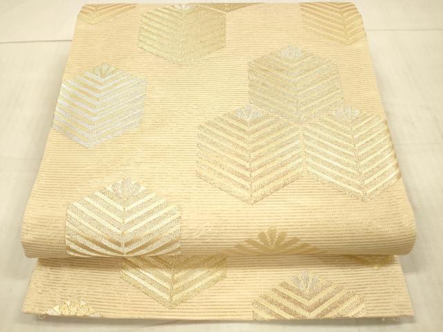 平和屋着物＊夏物　六通柄袋帯　玉すだれ　松葉文　金銀糸　正絹　逸品　DAAX0514cm
