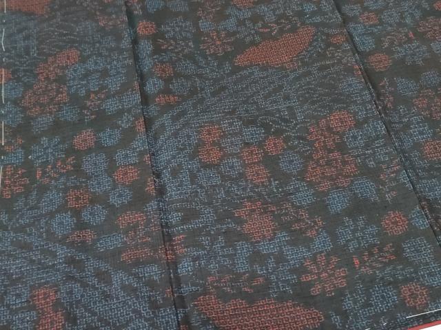 平和屋着物○結城紬 80亀甲 草花文 正絹 逸品 未使用 DAAX1243op