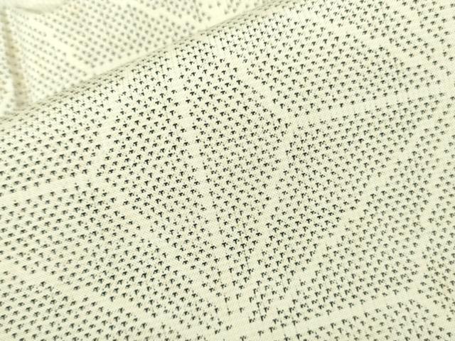 平和屋着物○本場大島紬 白大島 9マルキ 麻の葉文様 太時光作 証紙