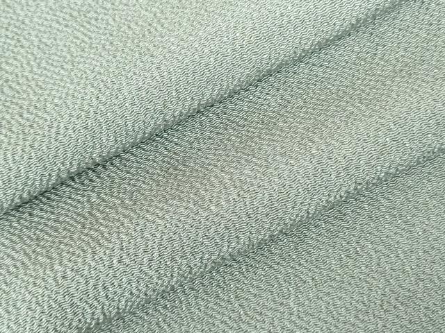 平和屋着物●上質な色無地　錆青磁色　鬼しぼ縮緬　大丸扱い　正絹　逸品　未使用　DAAX1260op