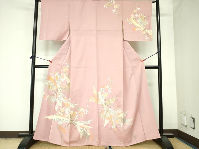 平和屋着物●創業460年・千總　訪問着　駒刺繍　束ね熨斗花文　金彩　三越扱い　正絹　逸品　DAAX1261op