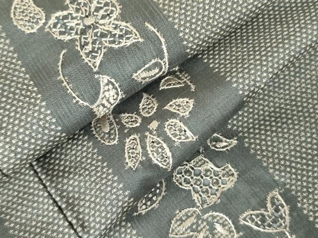 平和屋着物●中国三大刺繍　相良刺繍　総刺繍　本場大島紬　7マルキ　草花間道　正絹　逸品　DAAX1265op