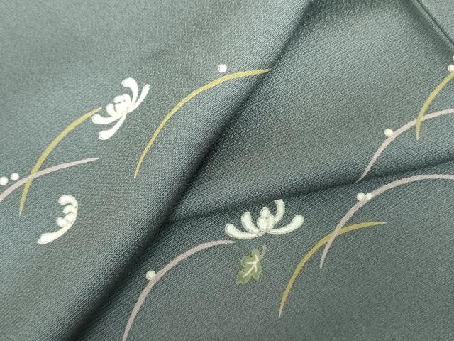 平和屋着物●上質な小紋　芝花文　正絹　逸品　DAAX1380op