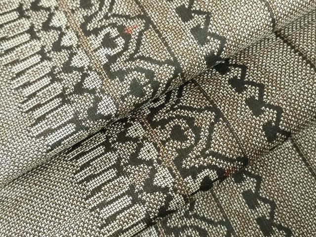 平和屋着物●本場大島紬　9マルキ　抽象間道　正絹　逸品　DAAX1404op