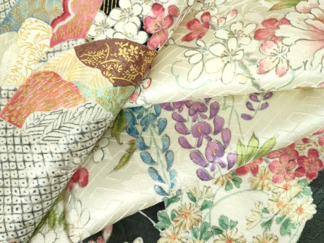 平和屋着物●創業460年・千總　小紋　地紙花文　金彩　正絹　逸品　DAAX1412op