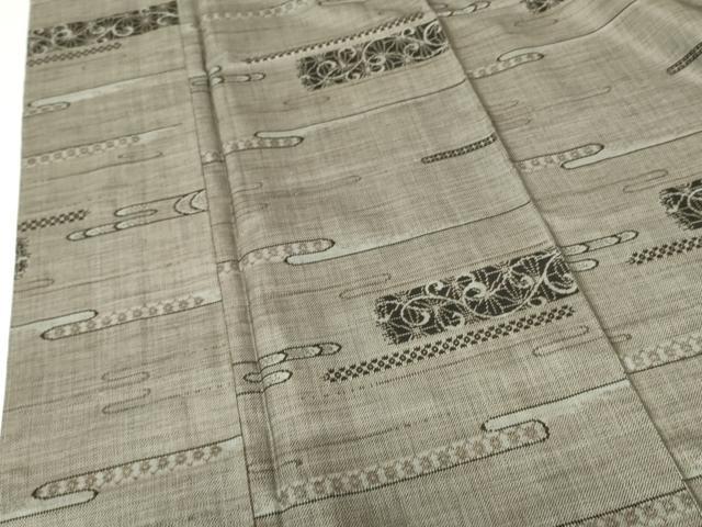 平和屋着物○本場大島紬 9マルキ 古代染色 純泥染 横段花