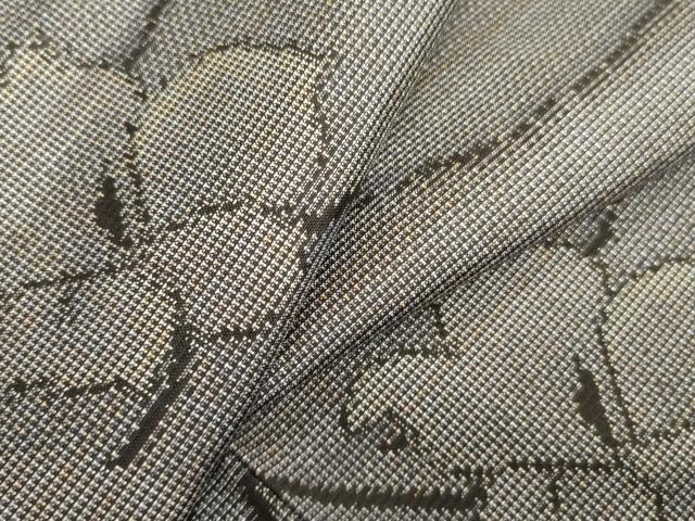 平和屋着物●本場大島紬　9マルキ　草花文　正絹　逸品　DAAX1493op