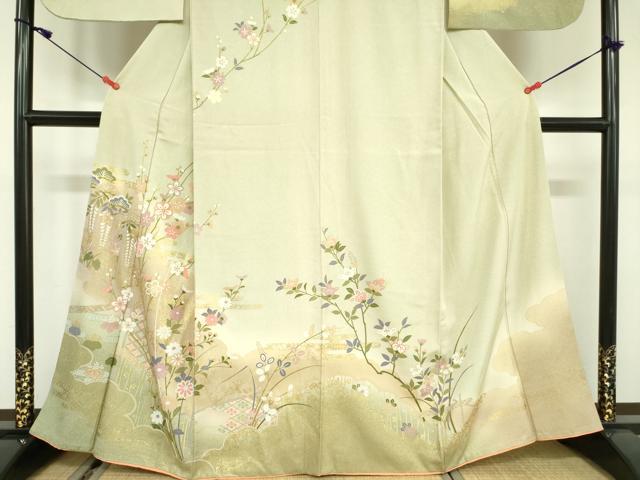 平和屋着物○訪問着 松文 暈し染め 金彩 正絹 逸品 AABB0073zg