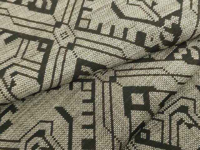 平和屋着物●本場大島紬　9マルキ　幾何学文様　正絹　逸品　DAAX1501op