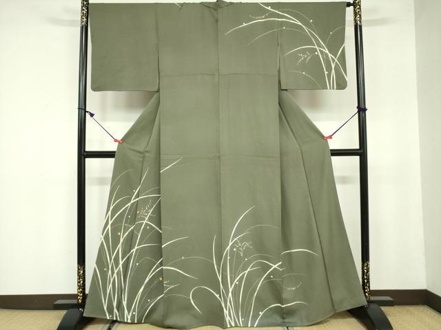 平和屋着物●訪問着　駒刺繍　稲穂　金彩　正絹　逸品　DAAX1506op