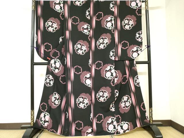 平和屋着物●小振袖　二尺袖　雪輪花文　洗える着物　DAAX1540op