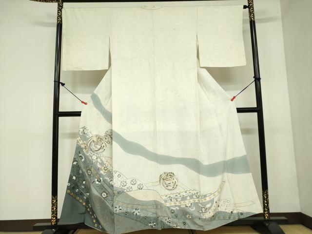 平和屋2■中国三大刺繍　スワトウ刺繍　汕頭刺繍　総刺繍　訪問着　片輪車花文　梅染色　逸品　DAAH1829du