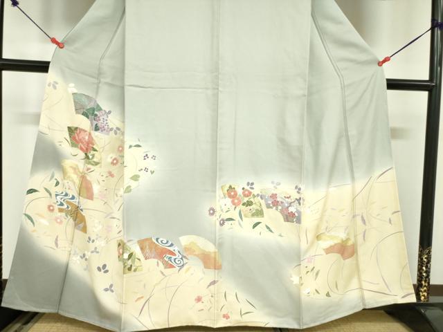 平和屋着物●訪問着　地紙花文　暈し染め　金彩　正絹　逸品　未使用　DAAX1556op 平和屋着物○訪問着 地紙花文 暈し染め 金彩 正絹 逸品