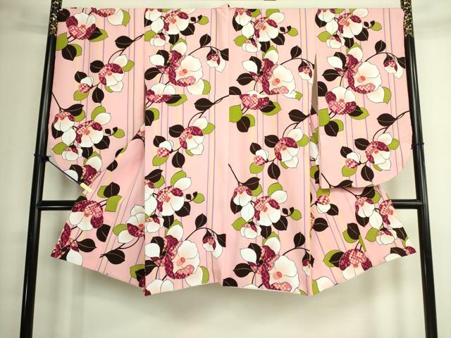 平和屋着物●小振袖　二尺袖　草花文　金彩　洗える着物　DAAX1941op