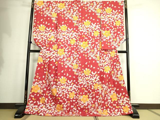 平和屋着物●小振袖　二尺袖　舞桜文　洗える着物　DAAX1950op