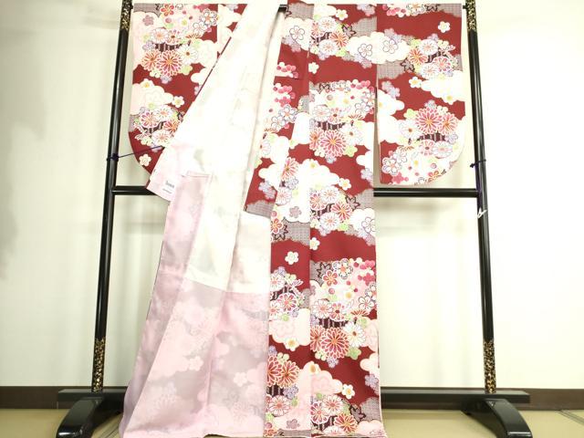 平和屋着物●小振袖　二尺袖　舞花文　洗える着物　DAAX1956op 平和屋着物○小振袖 二尺袖 舞花文 洗える着物 DAAX1956op