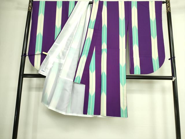 平和屋着物○小振袖 二尺袖 矢羽間道 洗える着物 DAAX1966op