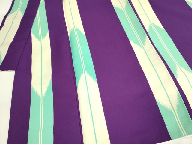 平和屋着物○小振袖 二尺袖 矢羽間道 洗える着物 DAAX1966op