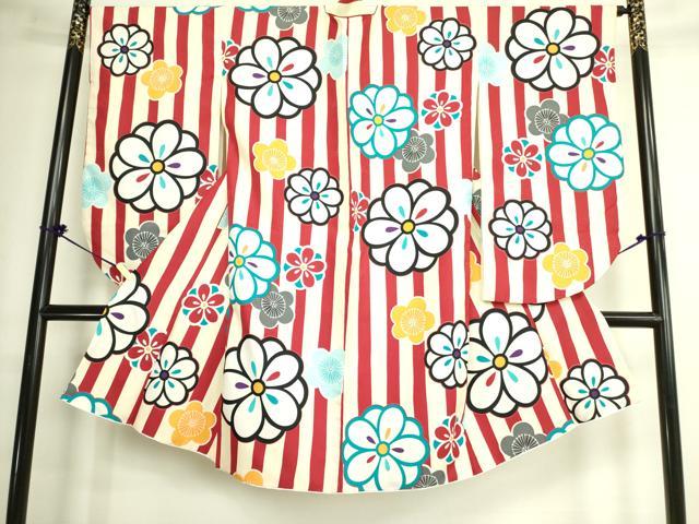 平和屋着物●小振袖　二尺袖　舞梅文　洗える着物　DAAX1978op