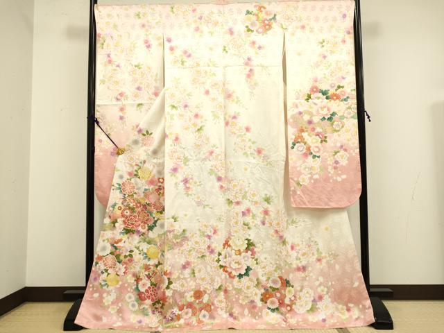 平和屋着物●豪華振袖　駒刺繍　花毬紋　暈し染め　金彩　正絹　逸品　DAAX2526du