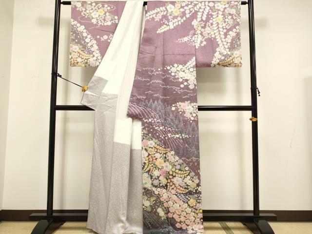 平和屋着物○訪問着 絞り 辻が花 金通し地 正絹 逸品 DAAX2544du