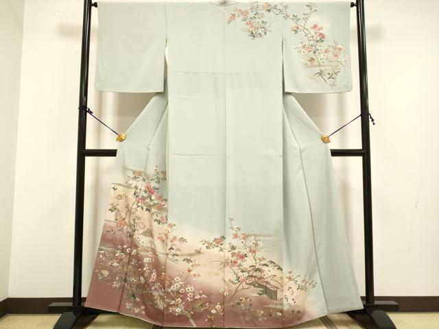 平和屋着物●訪問着　花鳥文　暈し染め　金彩　正絹　逸品　DAAX2639du