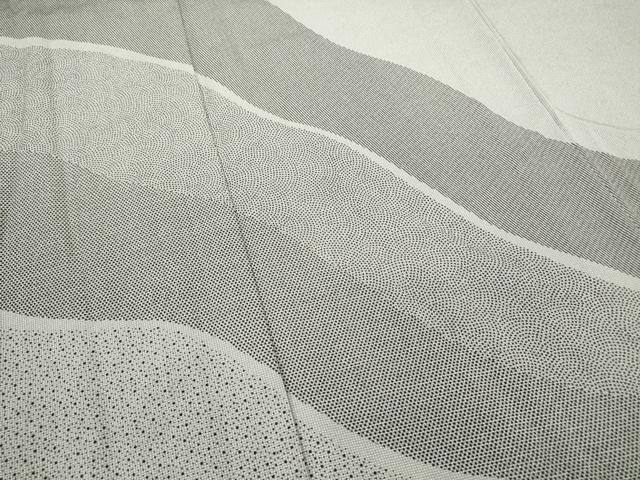 平和屋着物▽訪問着　江戸小紋　単衣　鮫小紋柄　正絹　逸品　DAAX3052az 平和屋着物▽訪問着 江戸小紋 単衣 鮫小紋柄 正絹 逸品 DAAX3052az