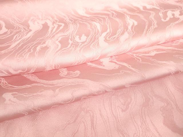 平和屋着物▽上質な色無地　単衣　霞地紋　石竹色　正絹　逸品　未使用　DAAX3114az