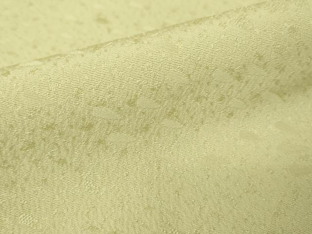 平和屋着物▽上質な色無地 単衣 石畳地紋 女郎花色 三越扱い