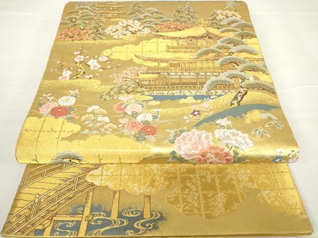 平和屋着物●西陣　長嶋成織物　ながしま帯　六通柄袋帯　古都の春秋　本金箔　瀞金錦　正絹　逸品　DAAX3565az