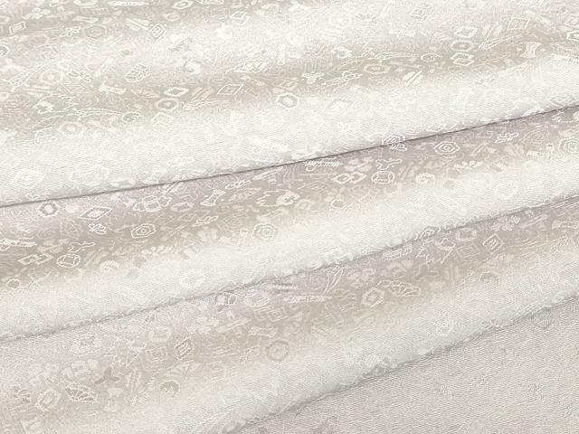 平和屋着物●上質な色無地　宝尽くし地紋　牡丹鼠色　正絹　逸品　DAAX3809az