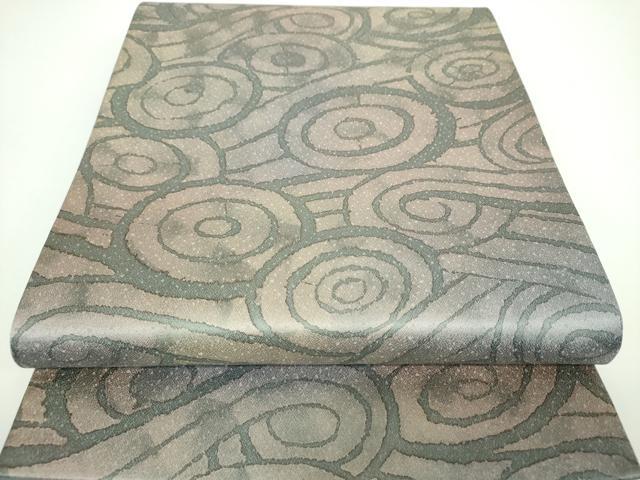 平和屋着物●全通柄袋帯　渦巻　正絹　逸品　DAAX4017ps