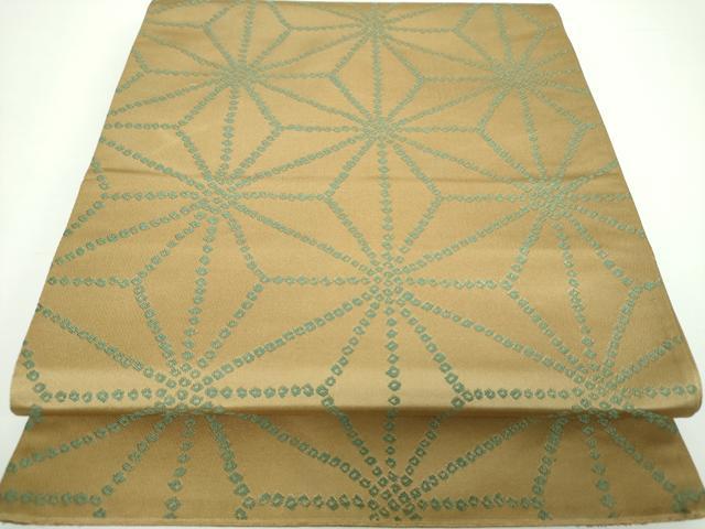 平和屋着物●世界的人形師　辻村寿三郎　ジュサブロー　六通柄袋帯　麻の葉文様　正絹　逸品　DAAX4028ps