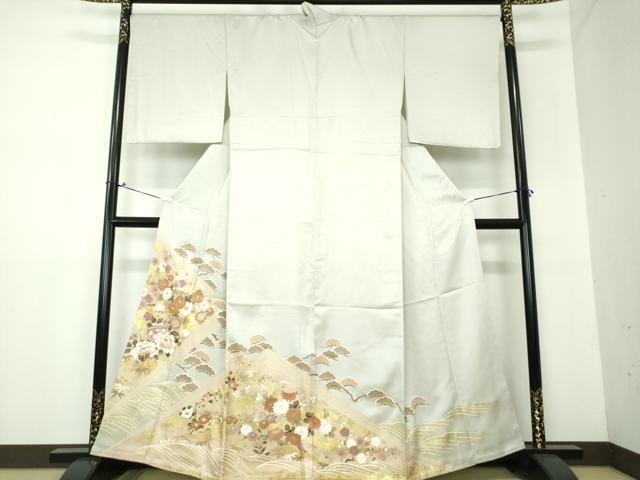 平和屋着物●豪華色留袖　駒刺繍　吉祥花文　金銀彩　正絹　逸品　未使用　DAAX4071ps