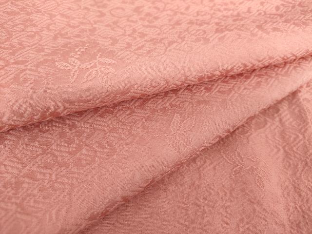 平和屋着物●上質な色無地　草花地紋　薄紅色　正絹　逸品　未使用　DAAX4081ps