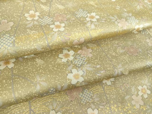 平和屋着物●上質な小紋　枝垂れ桜　金彩　正絹　逸品　DAAX4093ps