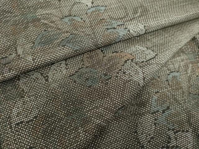 平和屋着物●本場大島紬　9マルキ　花唐草文　やまと誂製　正絹　逸品　DAAX4111ps