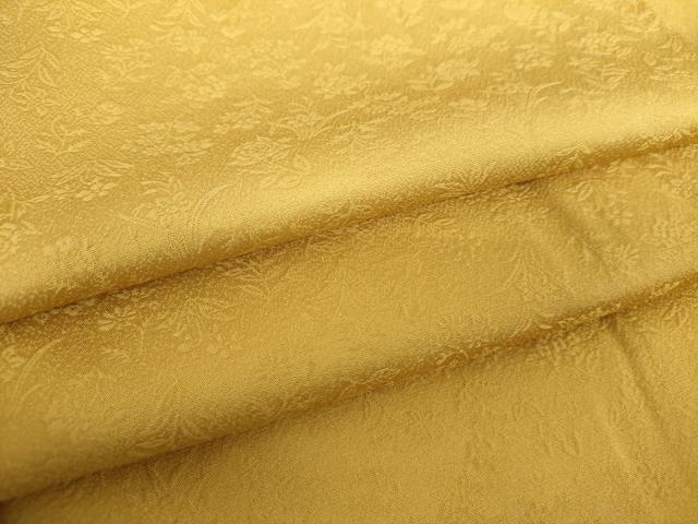 平和屋着物●上質な色無地　草花地紋　山吹茶色　やまと誂製　正絹　逸品　未使用　DAAX4133ps