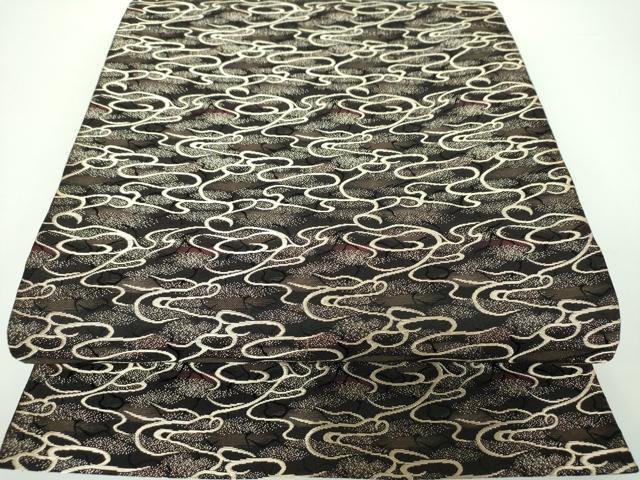 平和屋着物●六通柄袋帯　霞文　金糸　正絹　逸品　DAAX4148ps