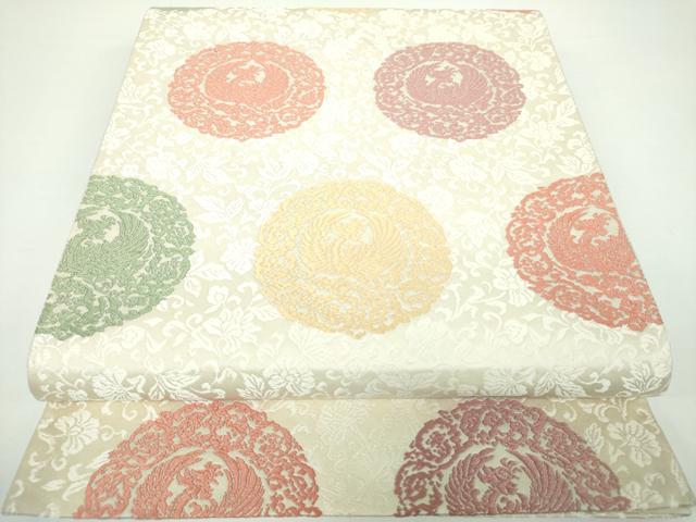 平和屋着物●六通柄袋帯　唐織　鳳凰花丸文　正絹　逸品　DAAX4150ps