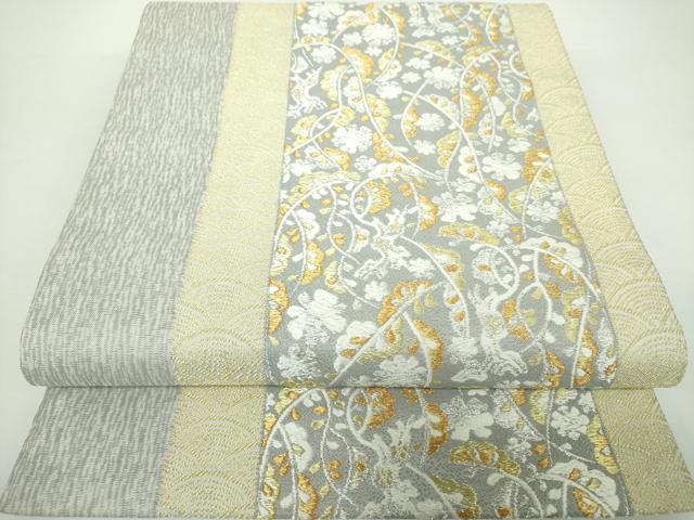 平和屋着物●六通柄袋帯　雪輪文　金銀糸　正絹　逸品　DAAX4187ps